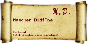 Mascher Diána névjegykártya